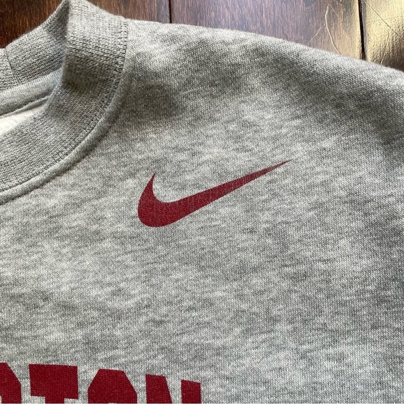 Nike Charleston Crewneck Pullover Sweatshirt Size Medium Gray Grey Sweater - Picture 3 of 7